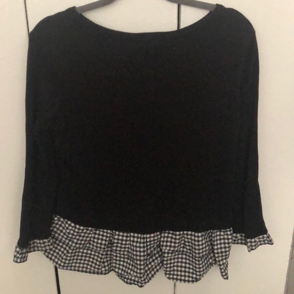 3for$30| Topshop gingham trim cotton sweater US4 - Picture 2 of 2